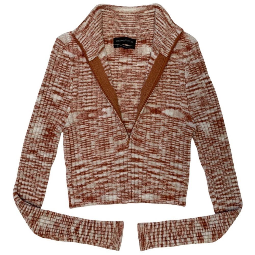 Urban Outfitters Ty Chenille Space Dye Half-Zip Crop Top Size S - Picture 13 of 17